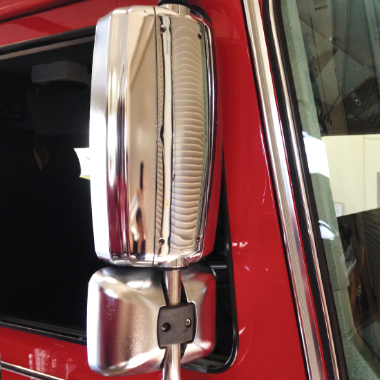 Chrome Flame Thru-Mount Mirrors (Small)